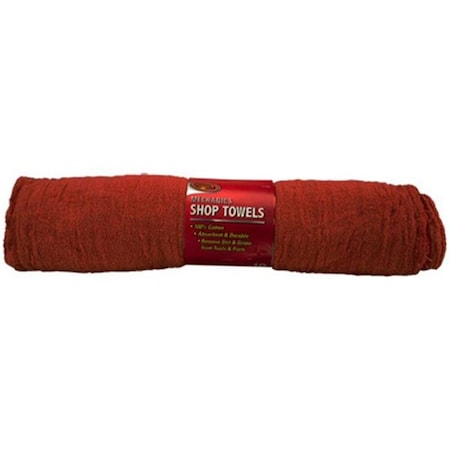 Clean Rite Clean Rite 3-536 10 Pack Red Cotton Shop Towel 157603